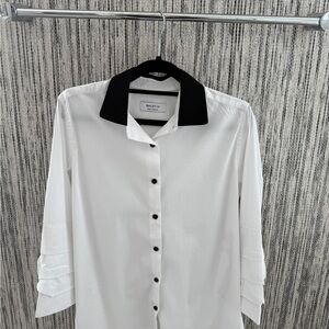 Bailey 44 White Shirt with Black Collar